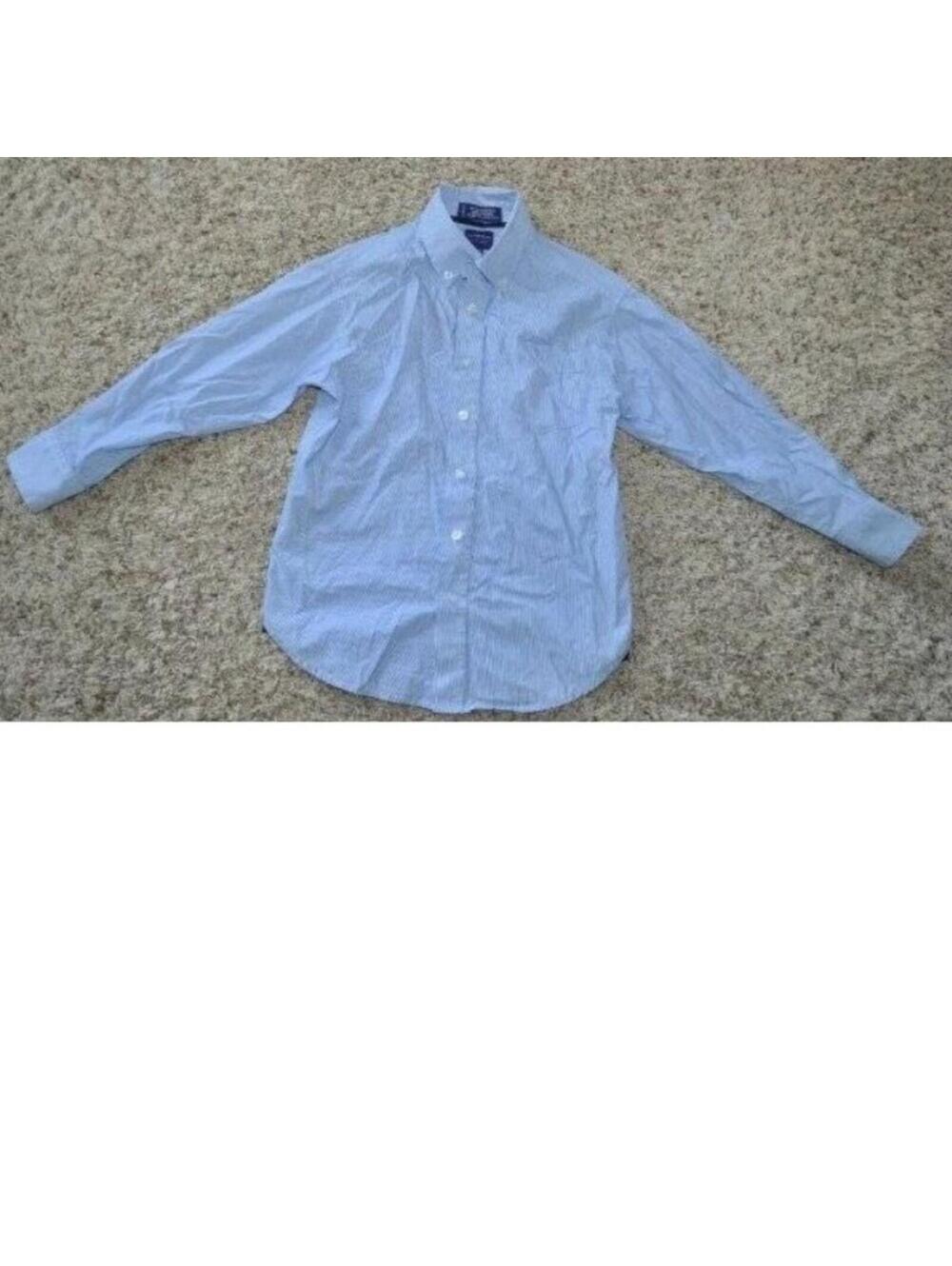 Boys Dress Shirt Arrow 8 Blue Striped Long Sleeve Collared Button Front